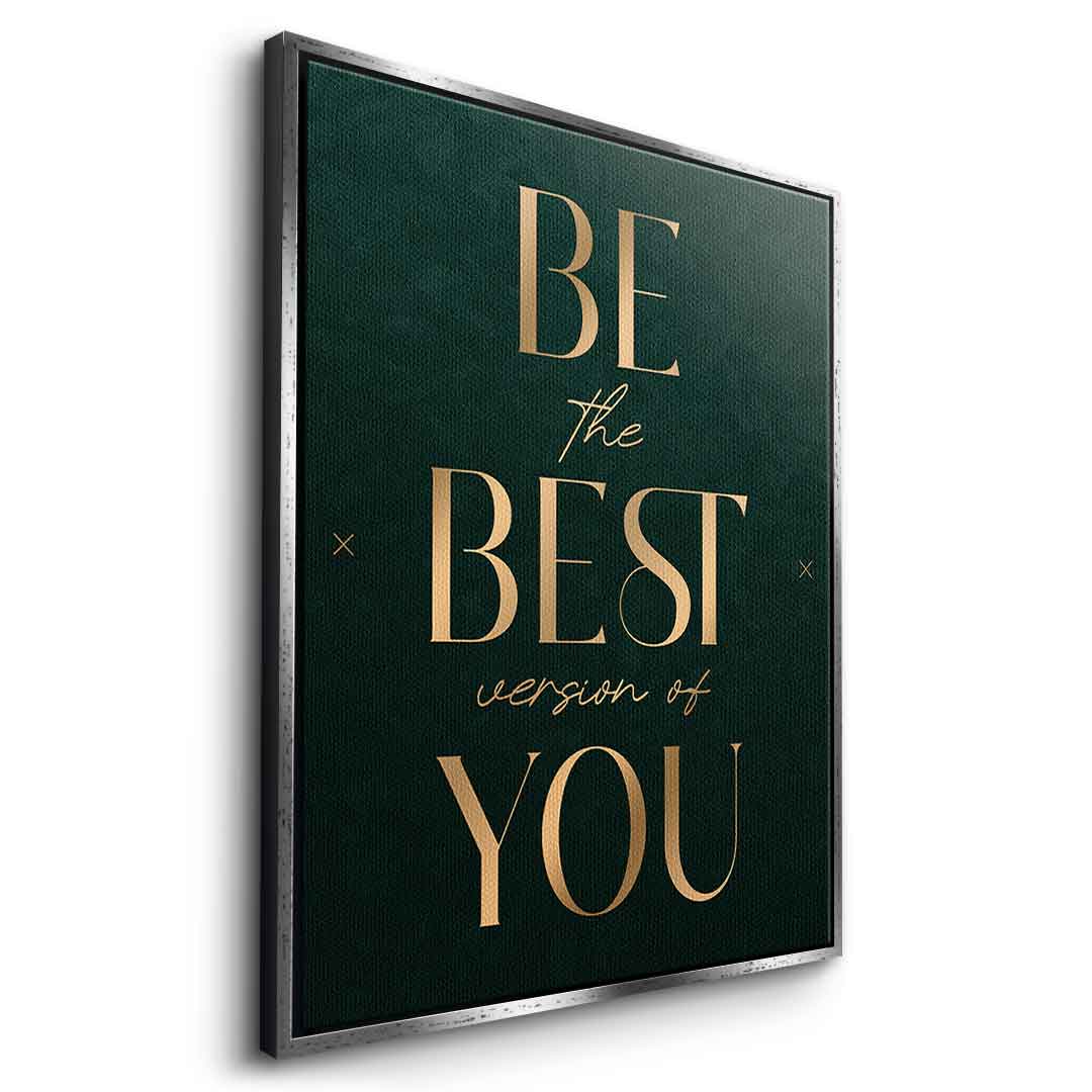 Be the Best Leinwandbild Seitenansicht Detail – Motivation Typografie