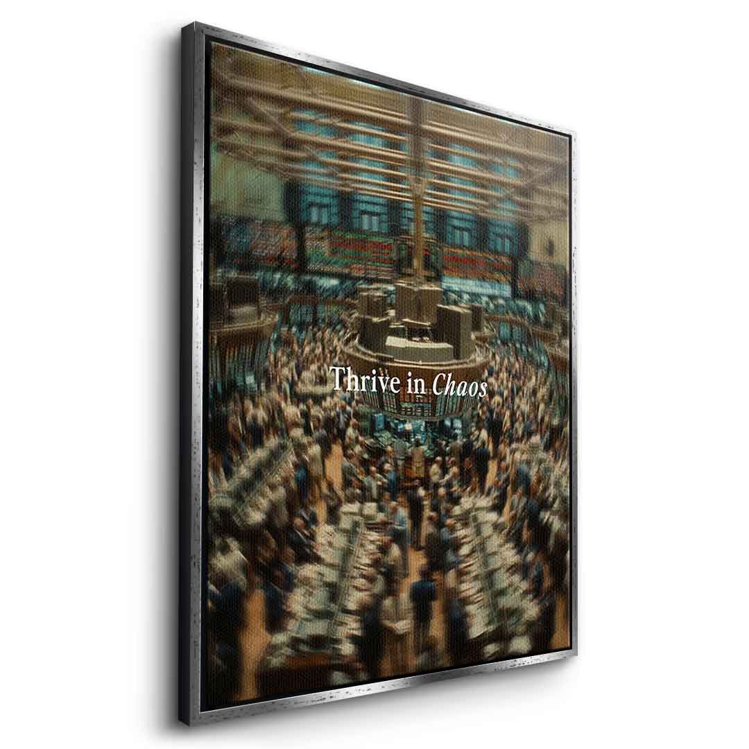 Thrive in Chaos Leinwandbild mit weißem Rahmen Seitenansicht