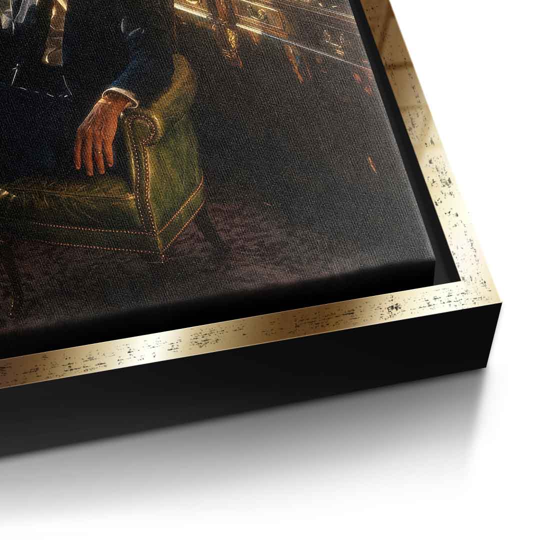 Patience Pays Off Leinwandbild Detailaufnahme goldener Rahmen