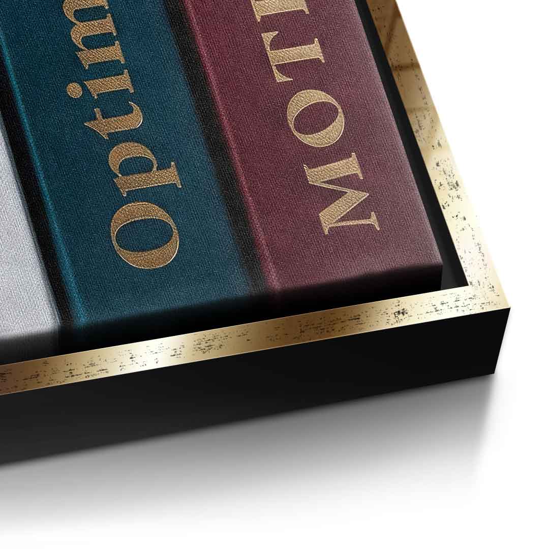 DOTCOMCANVAS Motivational Books Leinwandbild Detail Gold