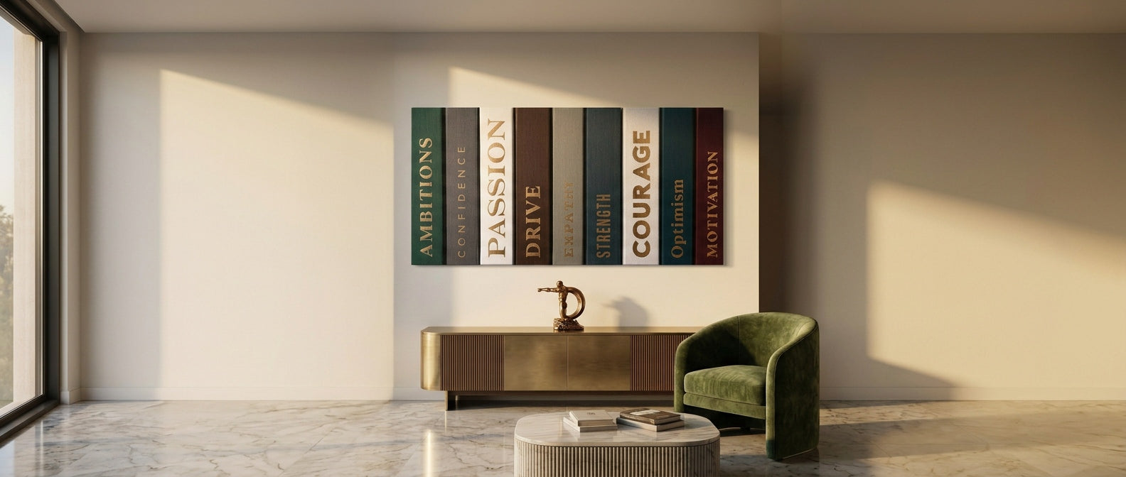 DOTCOMCANVAS Motivational Books Leinwandbild Banner