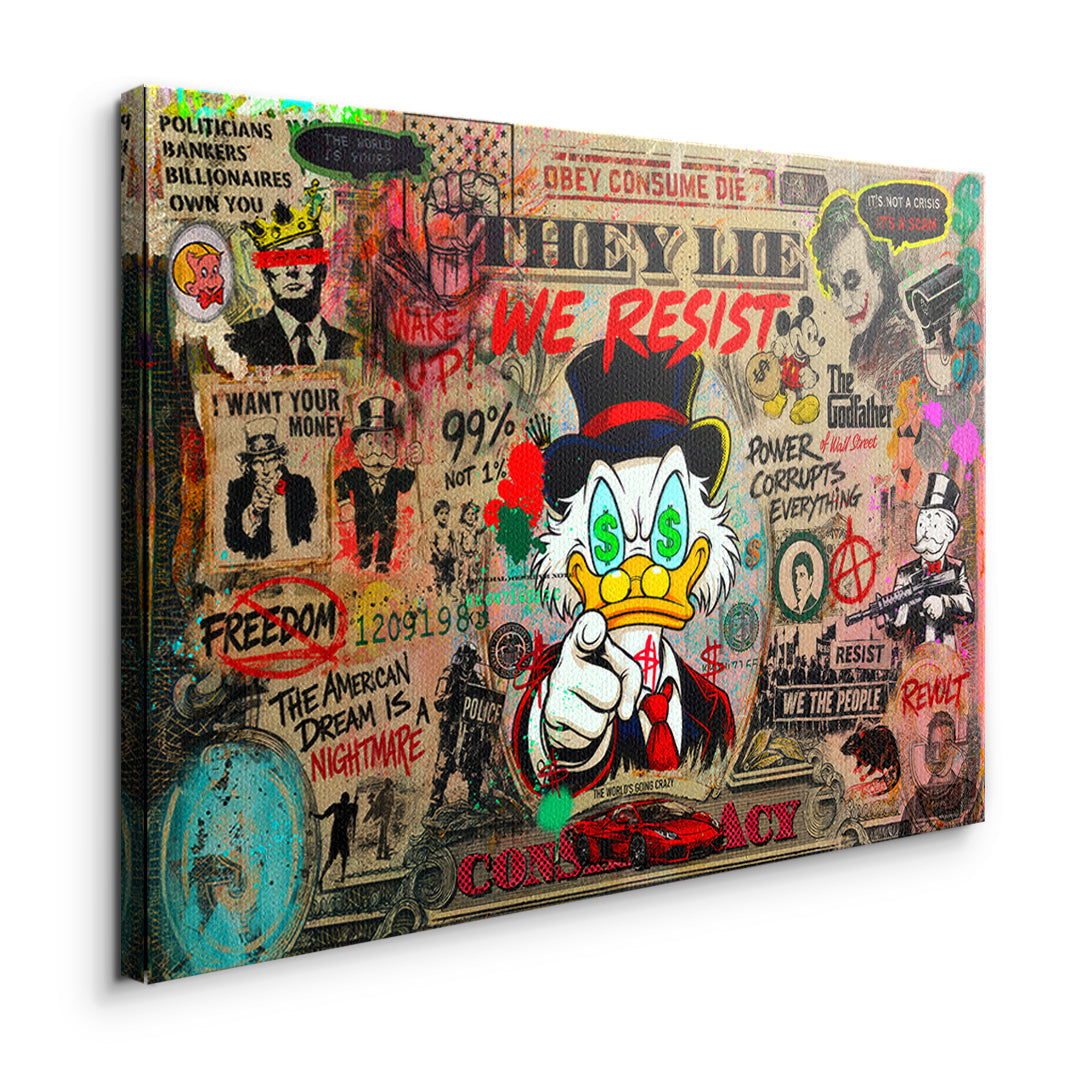 DOTCOMCANVAS WAKE UP! Leinwandbild Seitenansicht ohne Rahmen