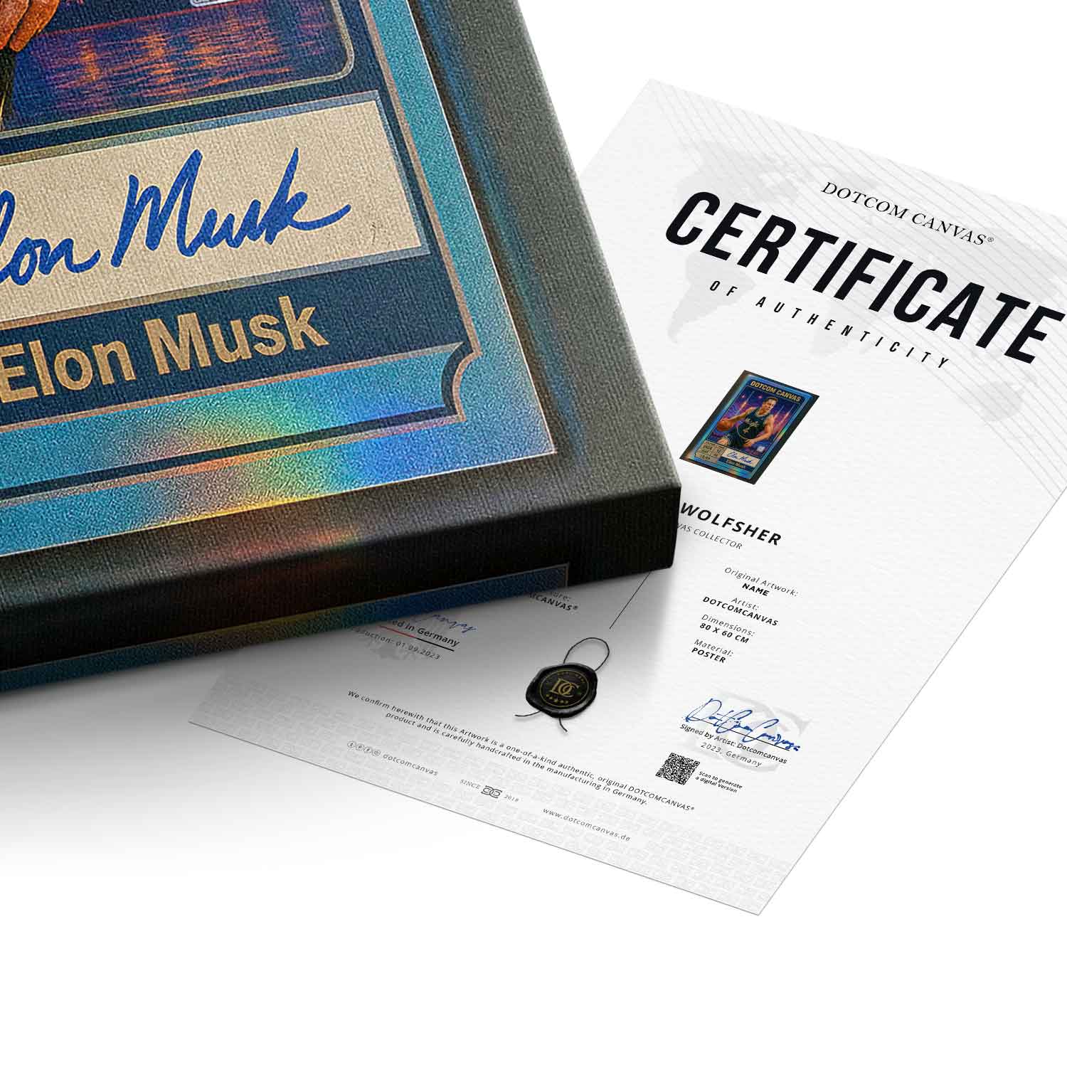 DOTCOMCANVAS Elon Musk Basketball Card Echtheitszertifikat