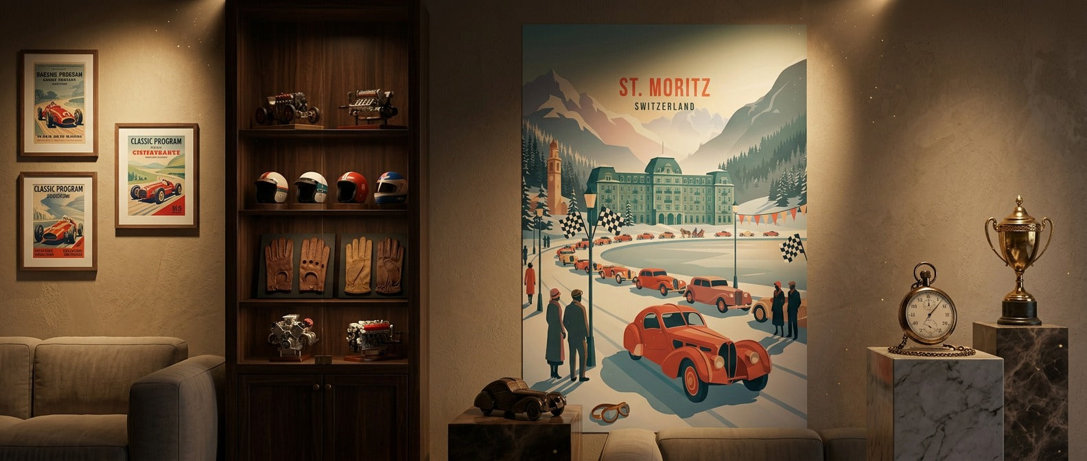 Saint Moritz Leinwandbild Banner