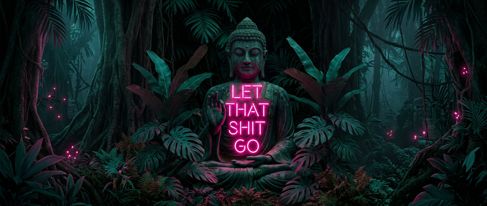 DOTCOMCANVAS Buddah for Toilett Leinwandbild Banner