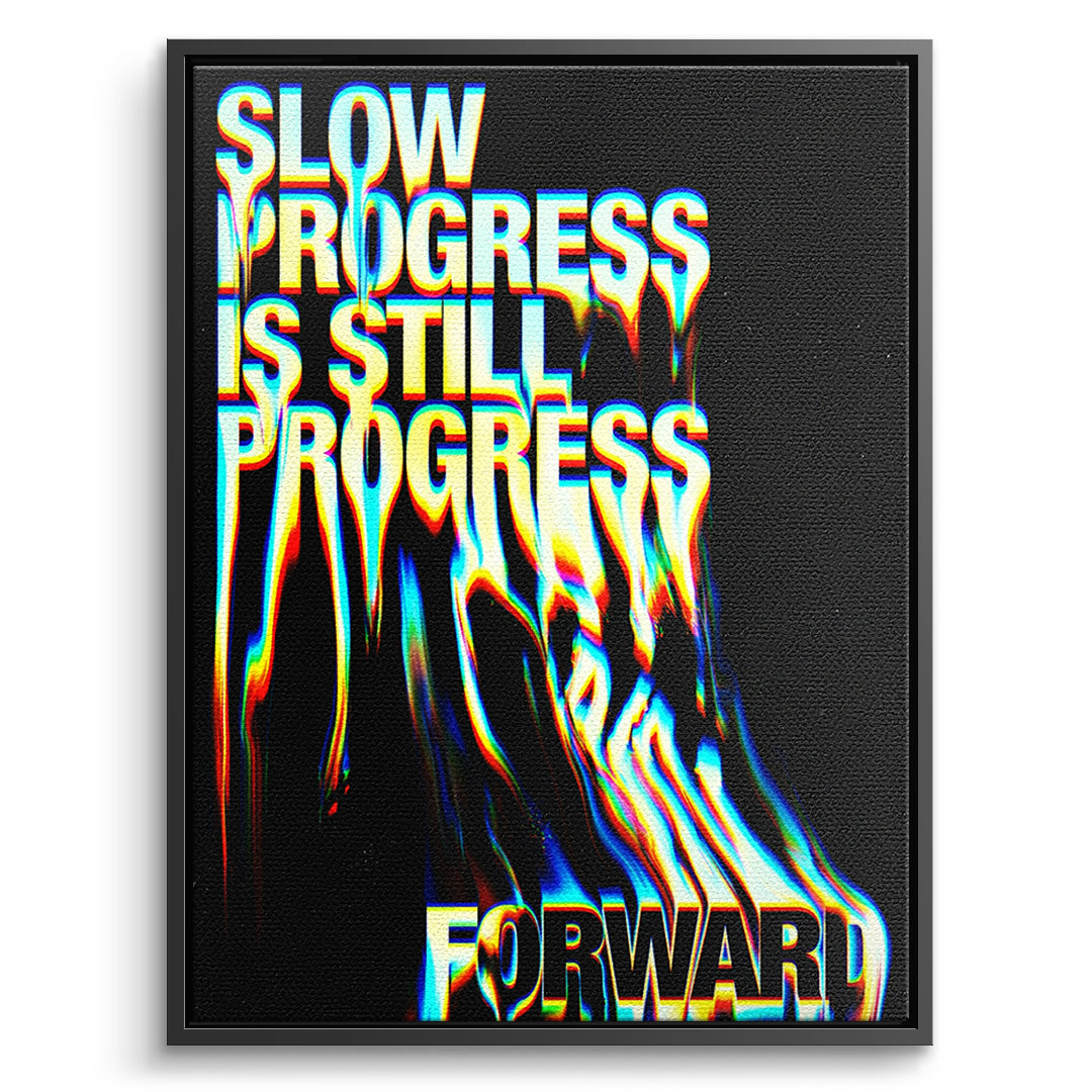 DOTCOMCANVAS Slow Process Leinwandbild Vorderansicht Schwarzer Rahmen