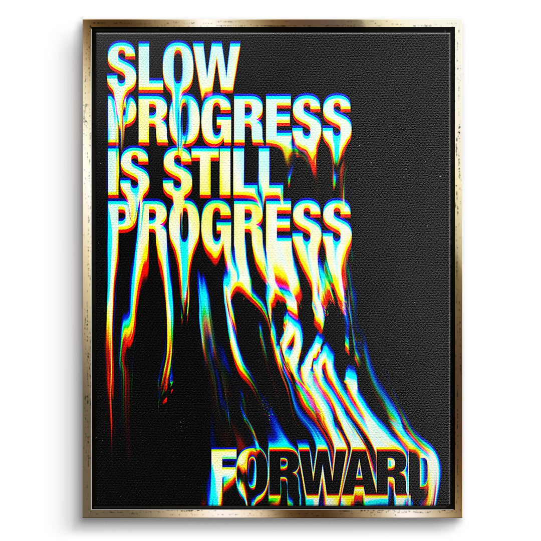 DOTCOMCANVAS Slow Process Leinwandbild Vorderansicht Goldener Rahmen