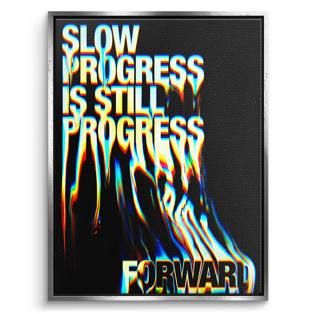DOTCOMCANVAS Slow Process Leinwandbild Vorderansicht Silberner Rahmen