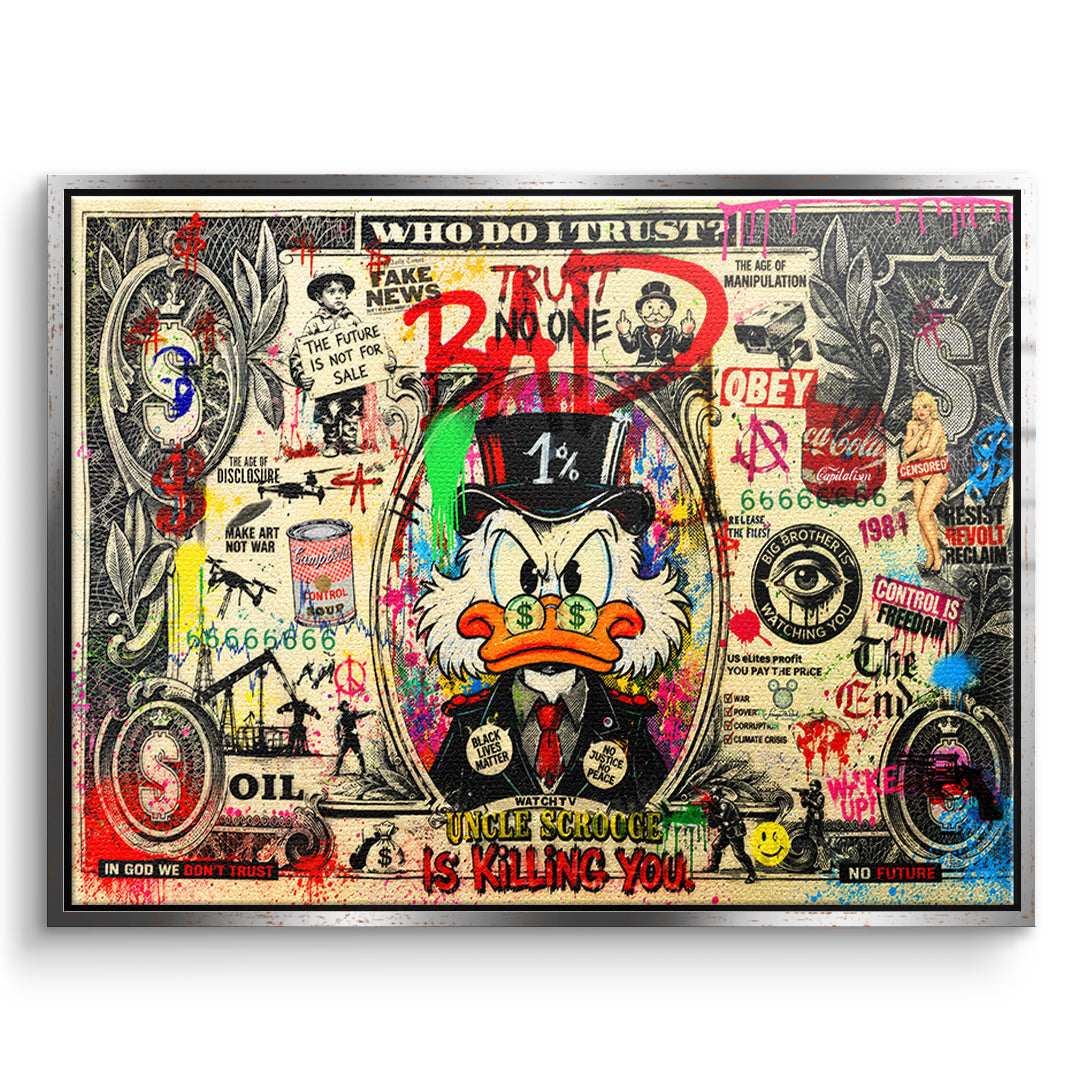 THE FUTURE IS NOT FOR SALE Leinwandbild Front Silber Rahmen