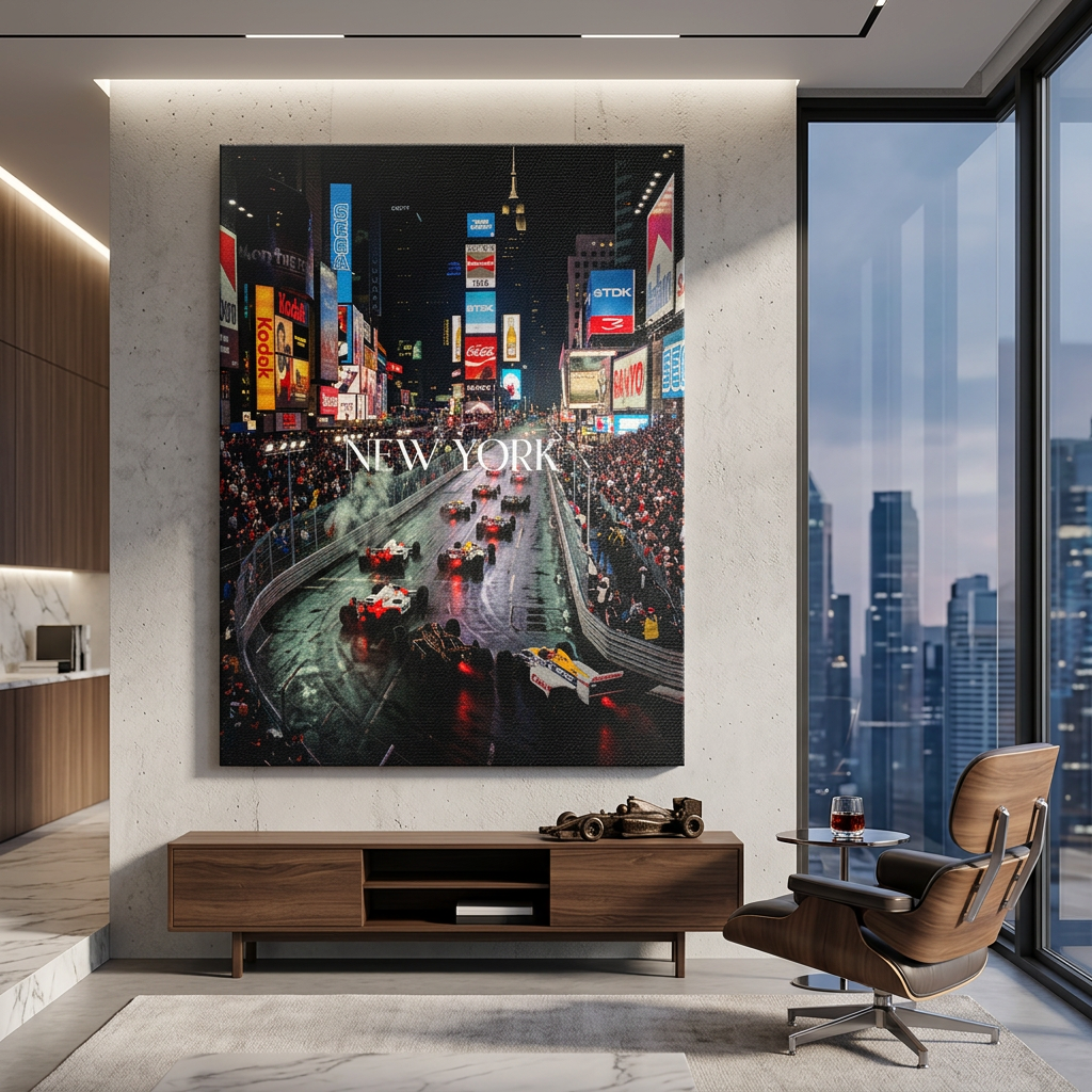 DOTCOMCANVAS New York F1 Leinwandbild Raumansicht Wohnambiente