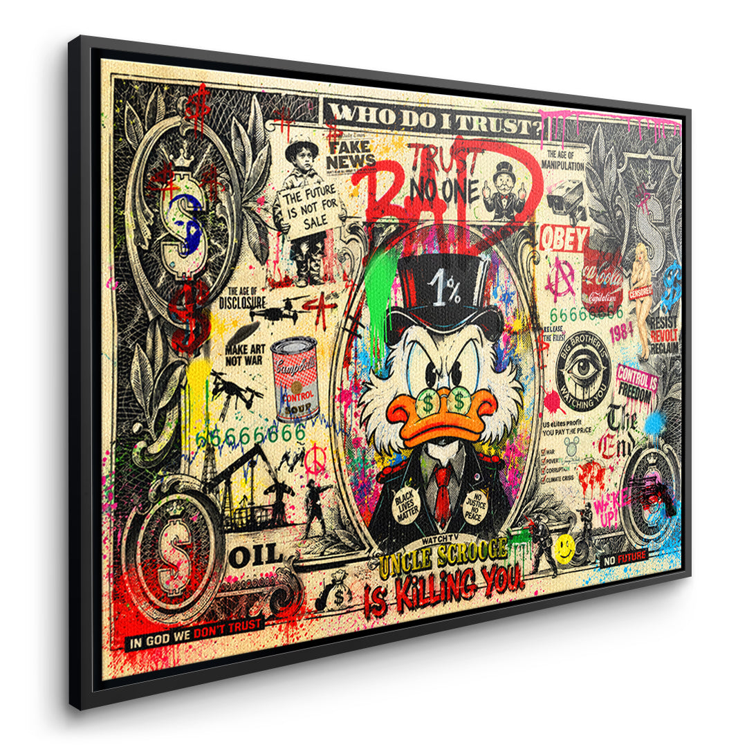 THE FUTURE IS NOT FOR SALE Leinwandbild Seite Schwarzer Rahmen