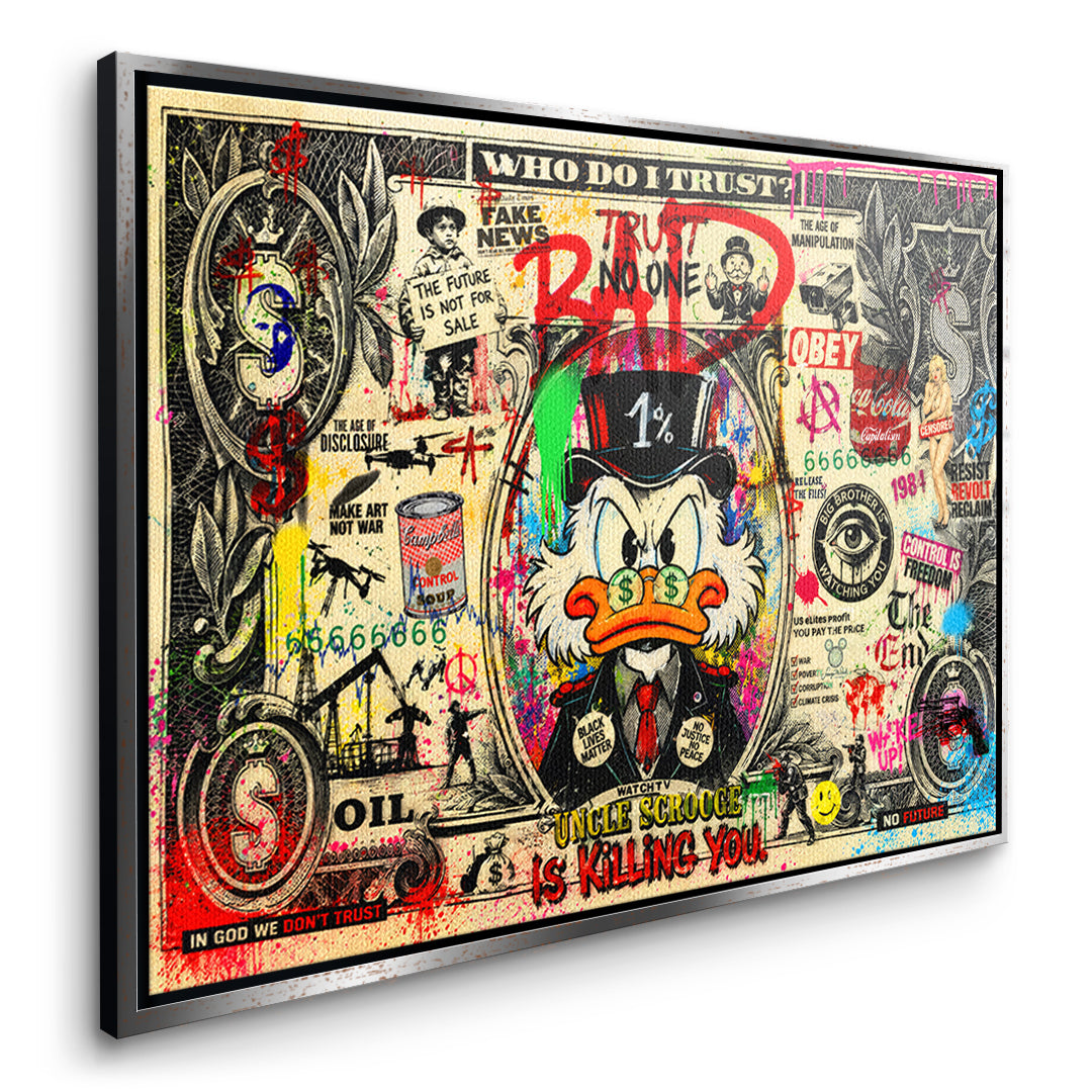 THE FUTURE IS NOT FOR SALE Leinwandbild Seite Silber Rahmen