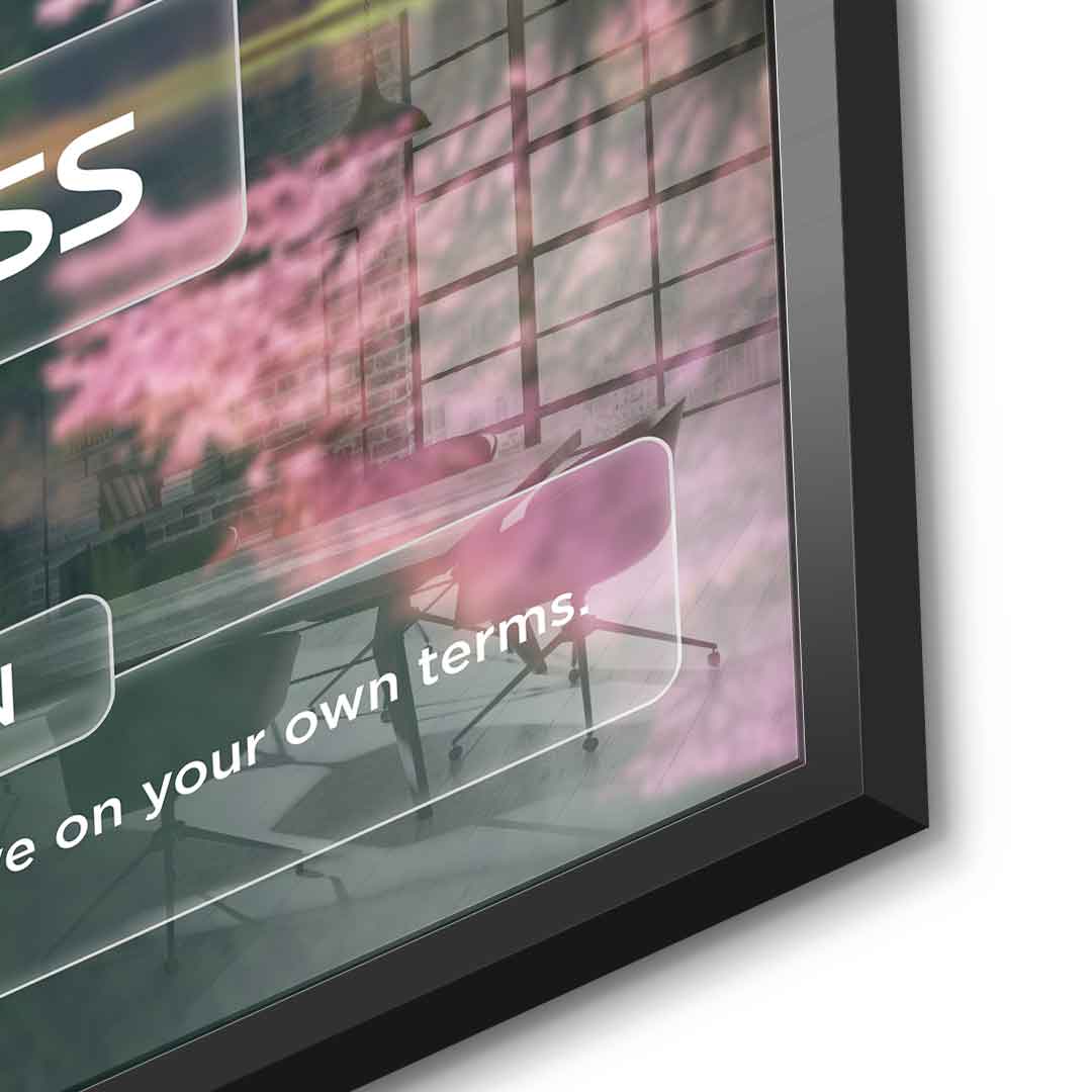 DOTCOMCANVAS® Success (Su) Acrylglasbild Version Farbig – Detailansicht