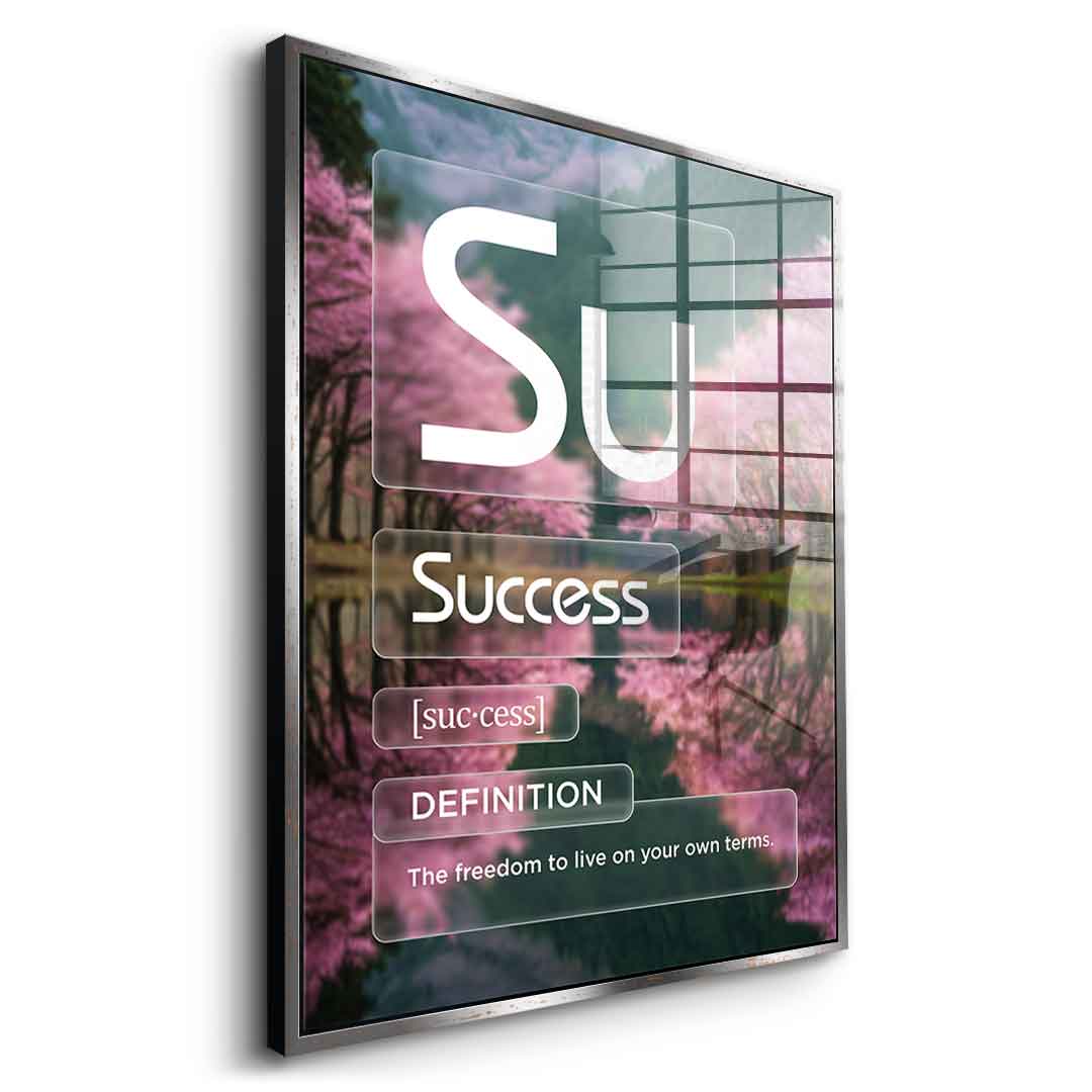 DOTCOMCANVAS® Success (Su) Acrylglasbild Version Farbig – Vorderansicht Ohne Rahmen