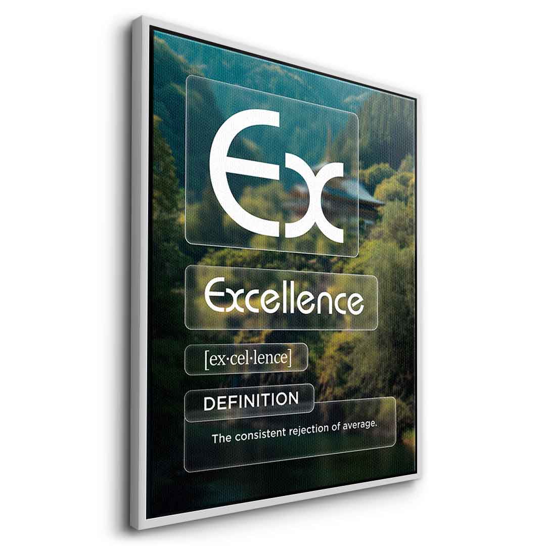 DOTCOMCANVAS® Excellence (Ex) Leinwandbild Version Farbig – Seitenansicht Silber