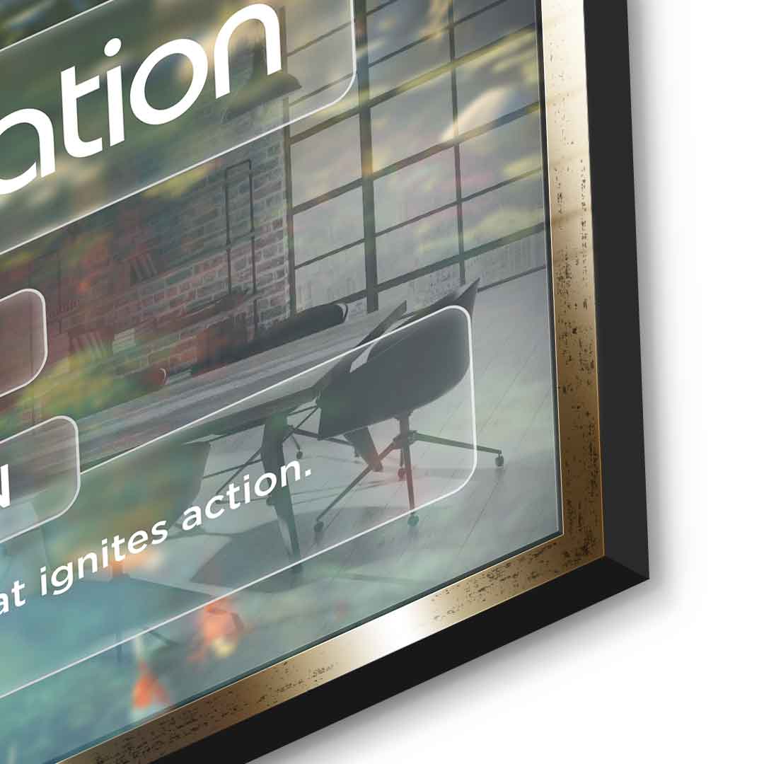 DOTCOMCANVAS® Motivation (Mo) Acrylglasbild Version Farbig – Detailansicht