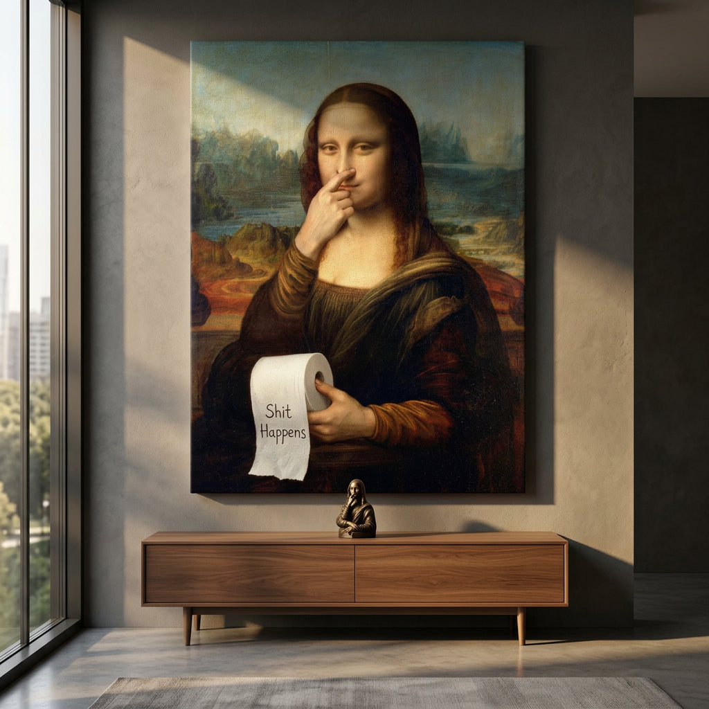 DOTCOMCANVAS Mona Lisa 1 for Toilett Leinwandbild im Raum WC Badezimmer