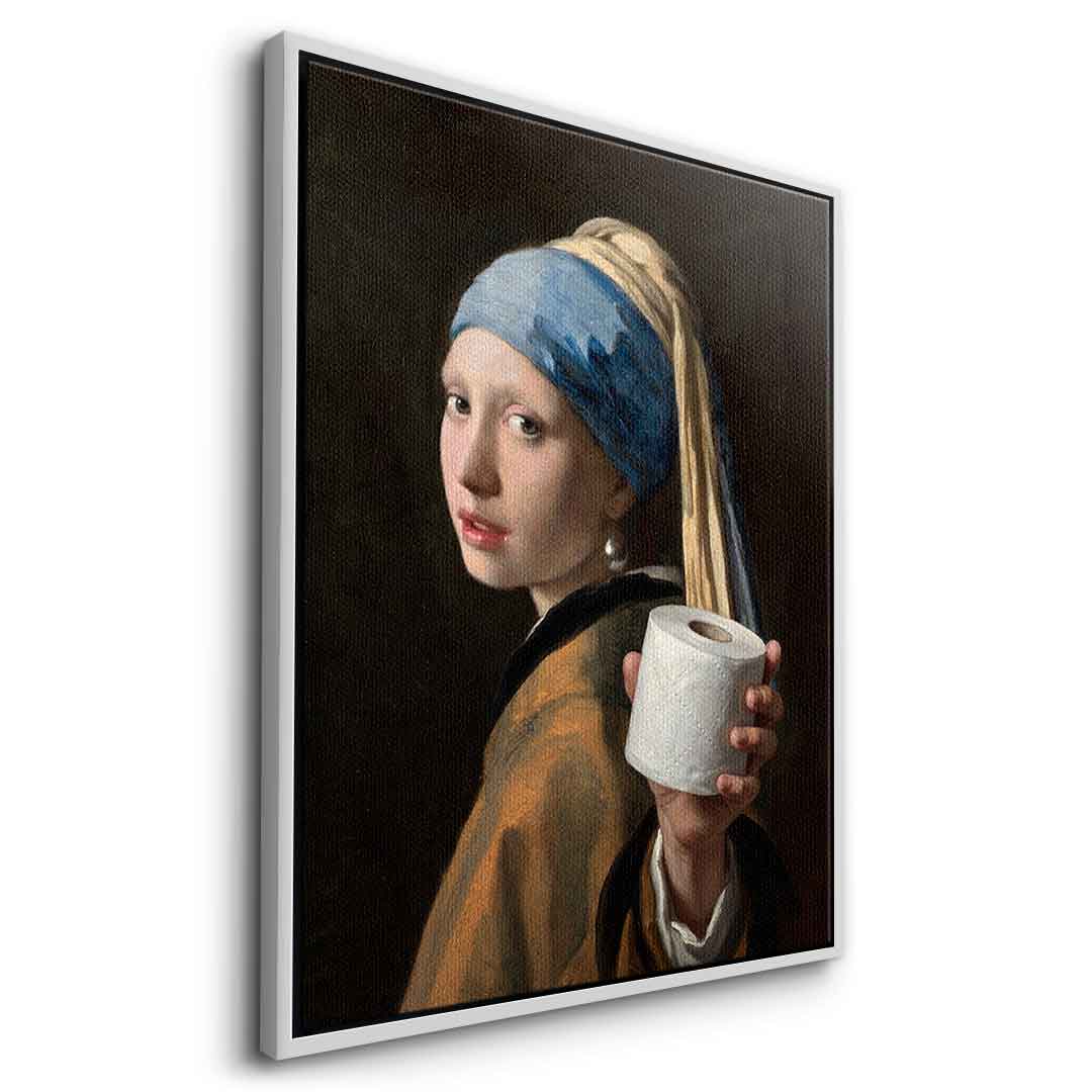 DOTCOMCANVAS Classic Painting for Toilett Leinwand Seitenansicht Weiss Rahmen