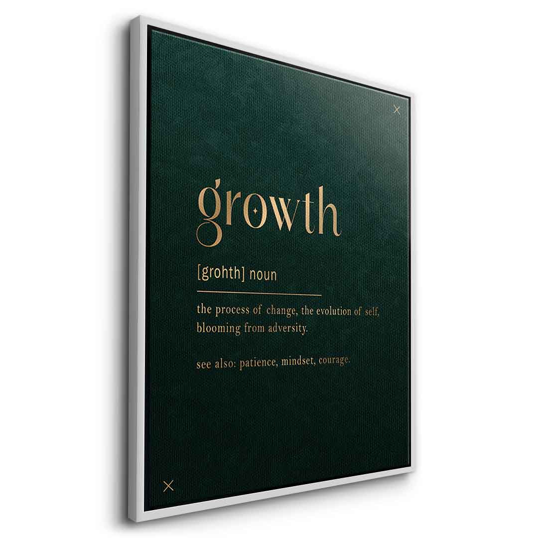 DOTCOMCANVAS Growth Leinwandbild Silberner Rahmen Seitenansicht