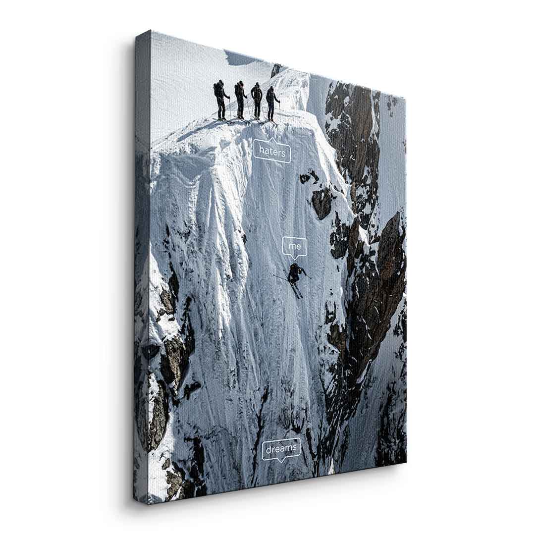 DOTCOMCANVAS Me & Dreams Leinwandbild – Seitenansicht ohne Rahmen
