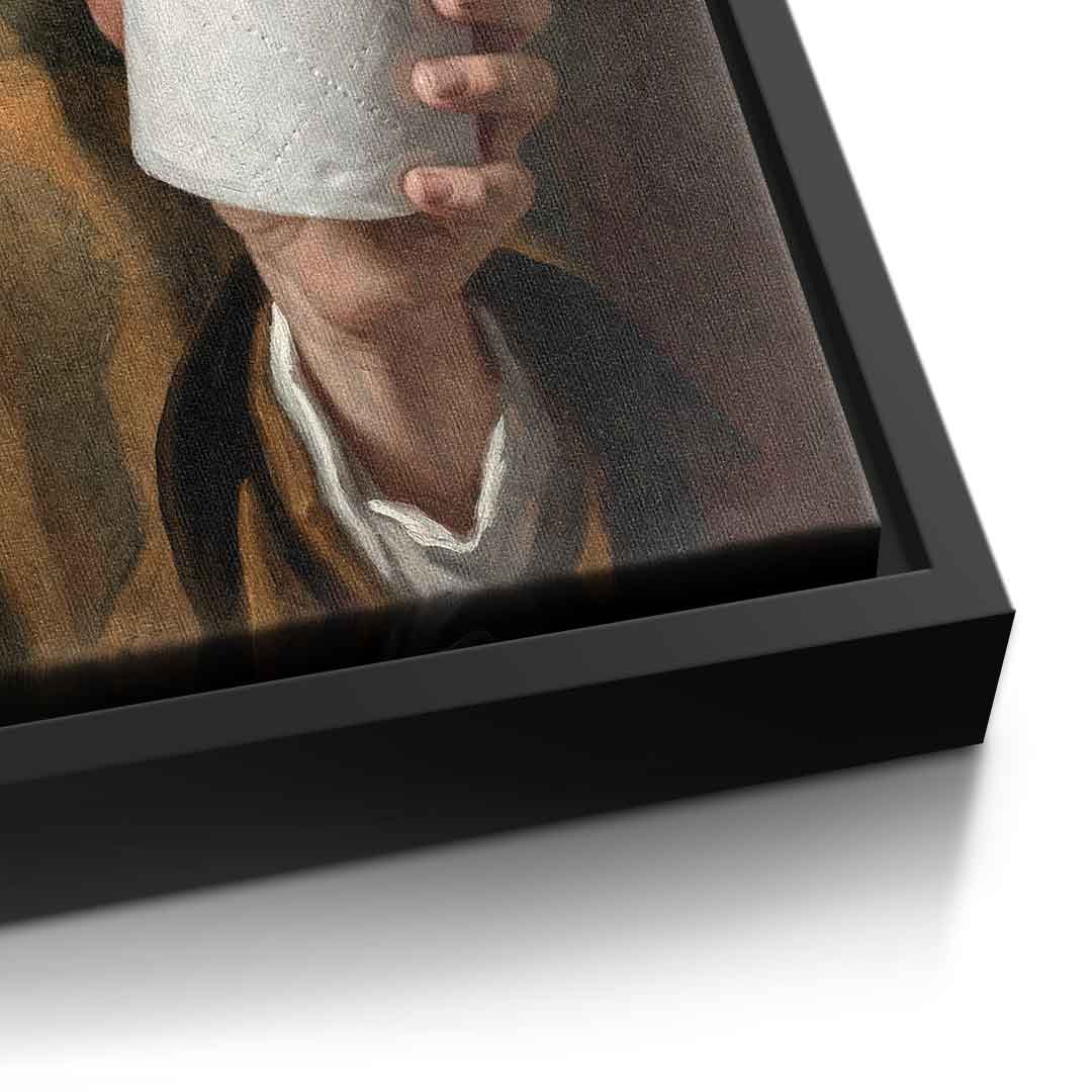 DOTCOMCANVAS Classic Painting for Toilett Leinwand Detail Schwarz Rahmen