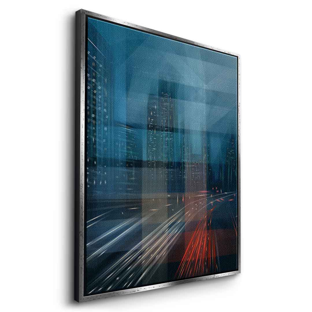 Night City with Speed - Leinwandbild Seite