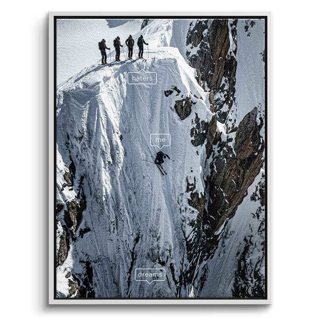DOTCOMCANVAS Me & Dreams Leinwandbild – Frontansicht weißer Premium Rahmen