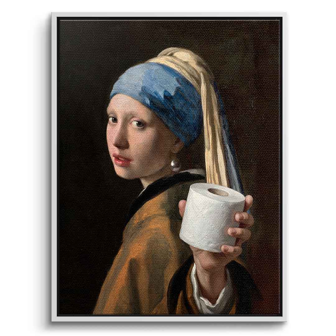 DOTCOMCANVAS Classic Painting for Toilett Leinwand Front Weiss Rahmen
