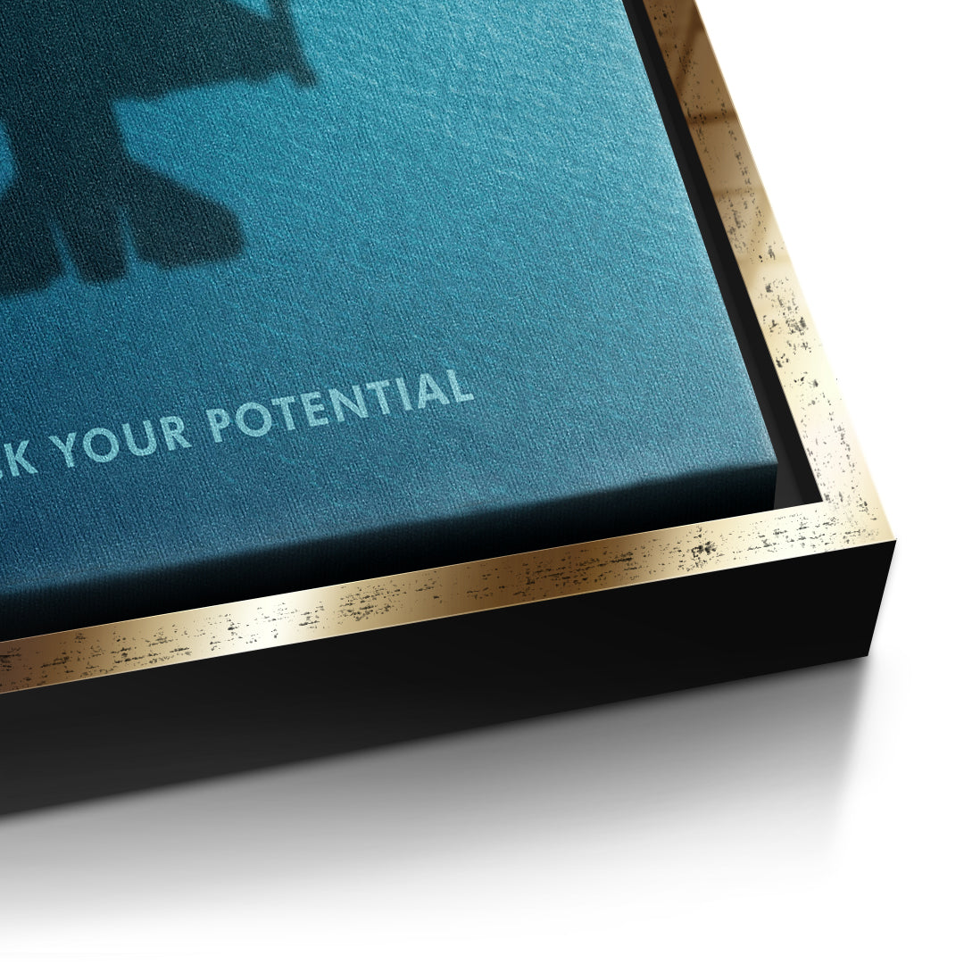 DOTCOMCANVAS Unlock Your Potential Leinwandbild Detailansicht goldener Rahmen