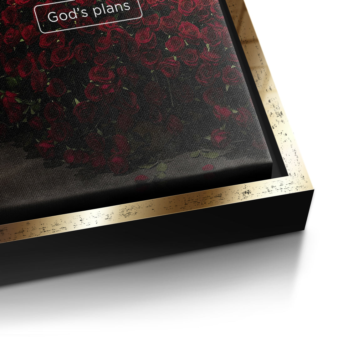 DOTCOMCANVAS Your Plans vs God's Plans Leinwandbild Detailansicht goldener Rahmen