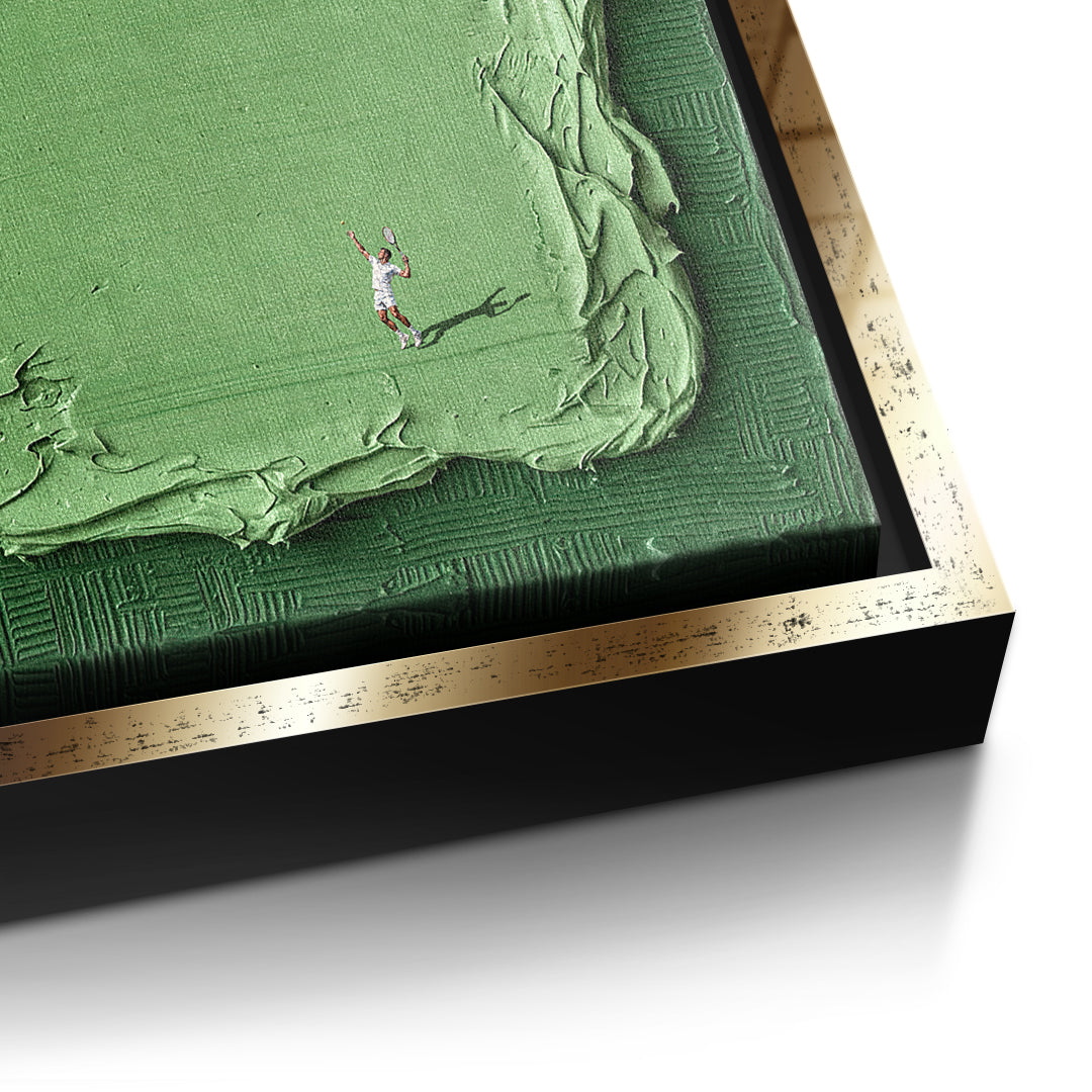 DOTCOMCANVAS Play Tennis Leinwandbild Detailansicht mit Goldrahmen
