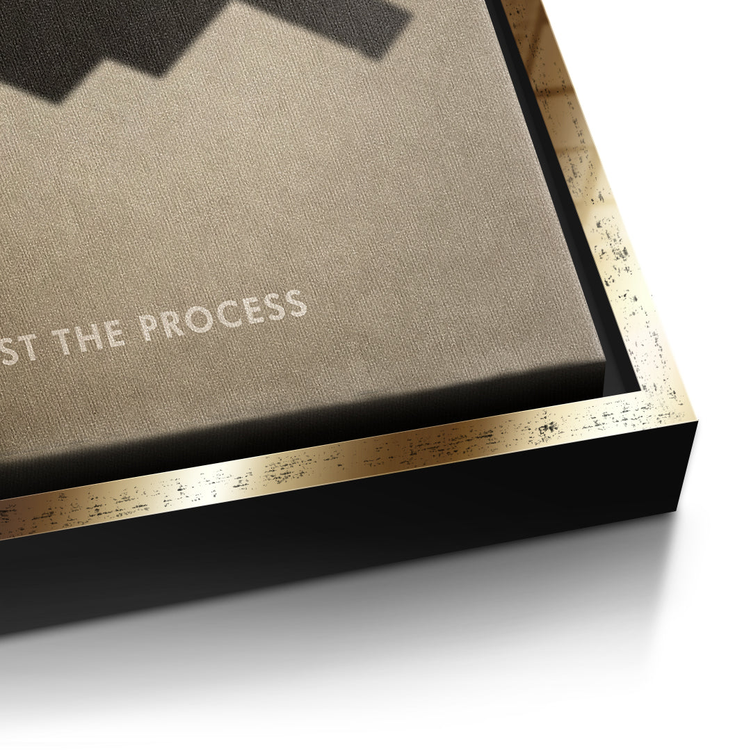 DOTCOMCANVAS Trust the Process Leinwandbild Detailansicht goldener Rahmen