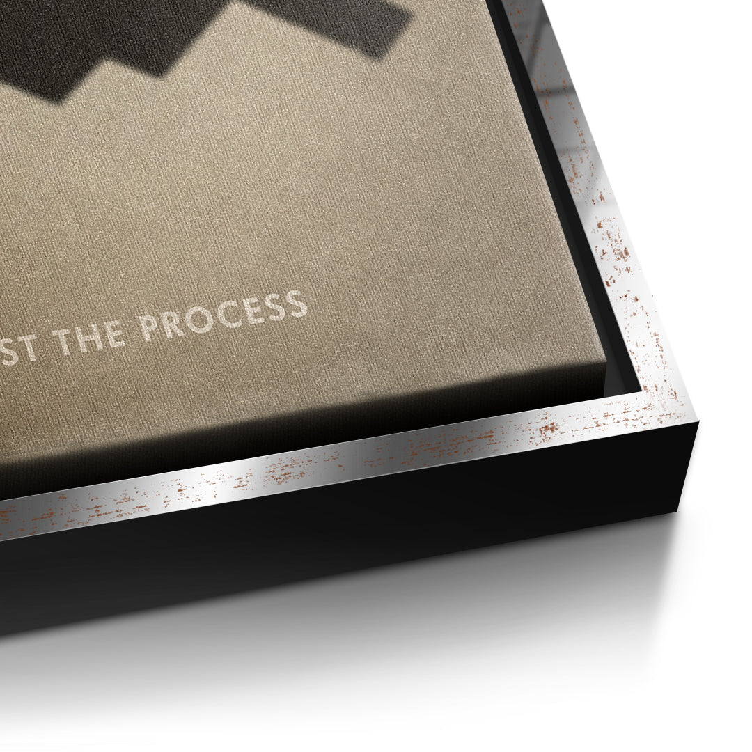 DOTCOMCANVAS Trust the Process Leinwandbild Detailansicht silberner Rahmen