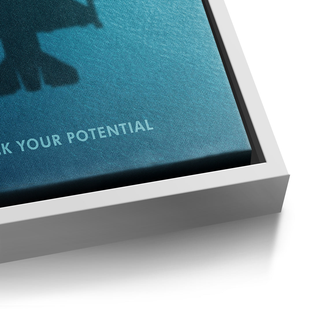 DOTCOMCANVAS Unlock Your Potential Leinwandbild Detailansicht weißer Rahmen