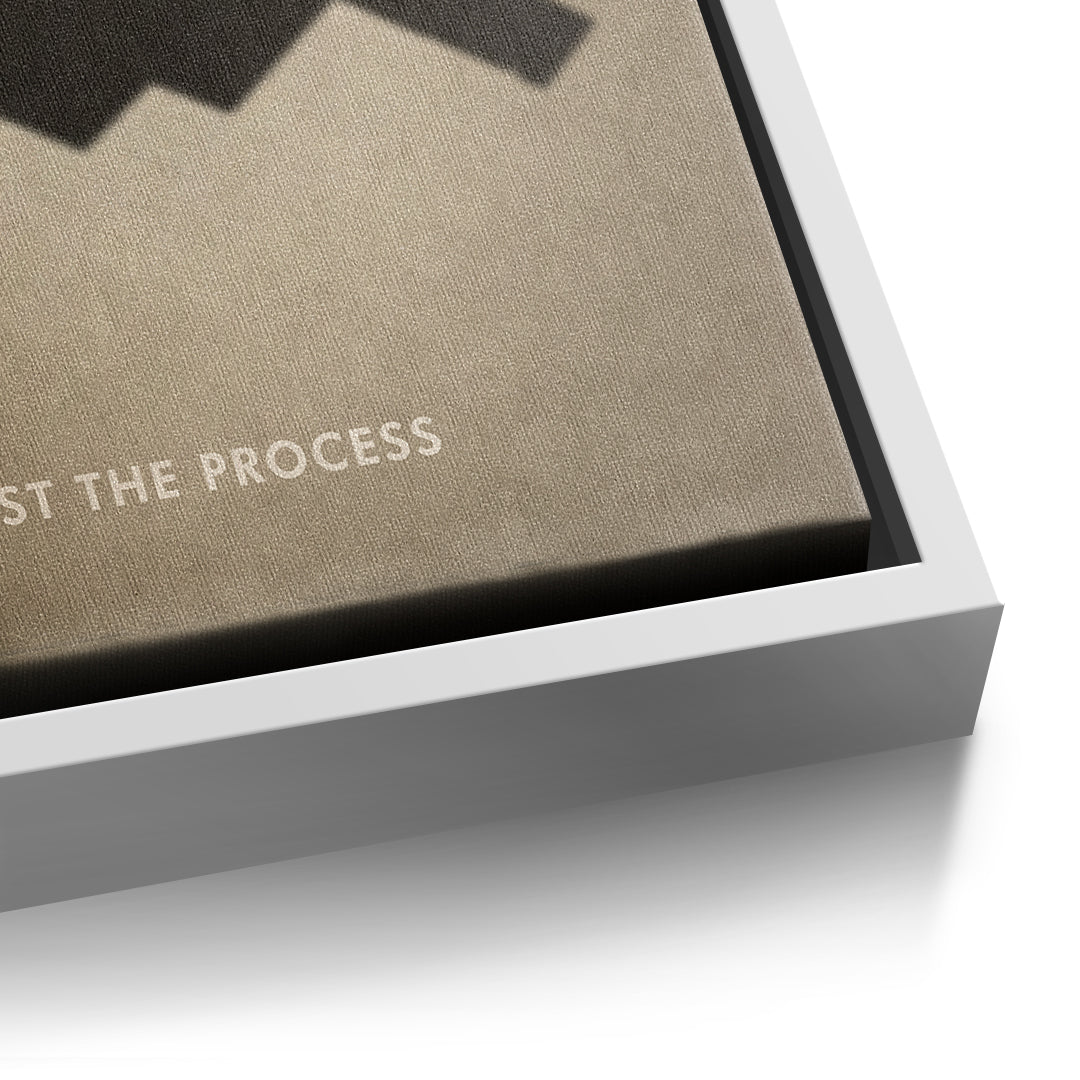 DOTCOMCANVAS Trust the Process Leinwandbild Detailansicht weißer Rahmen