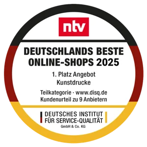 ntv Deutschlands beste Online-Shops 2025 – 1. Platz Angebot Kunstdrucke (DISQ)