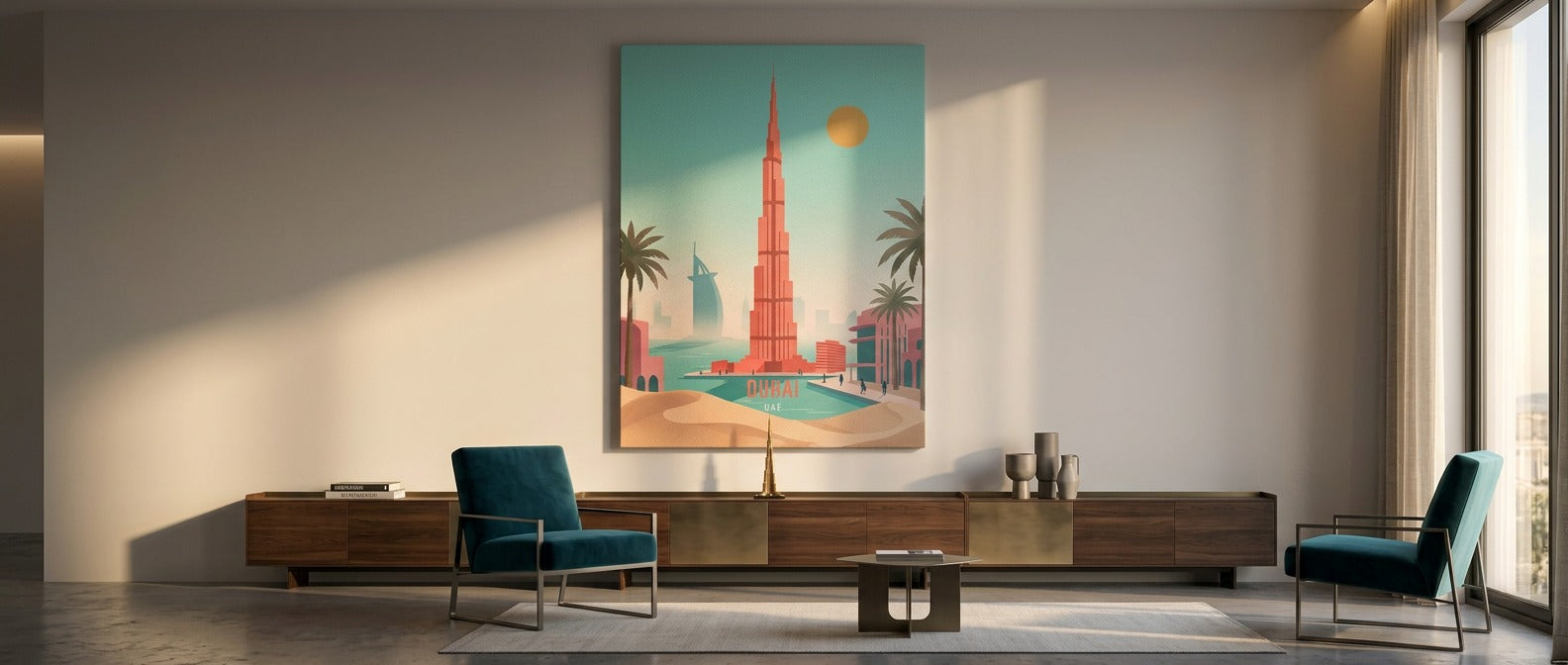 DOTCOMCANVAS Dubai Leinwandbild Banner