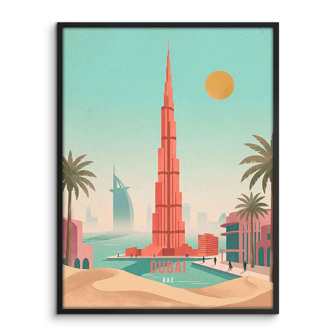 DOTCOMCANVAS Dubai Poster mit Bilderrahmen Front