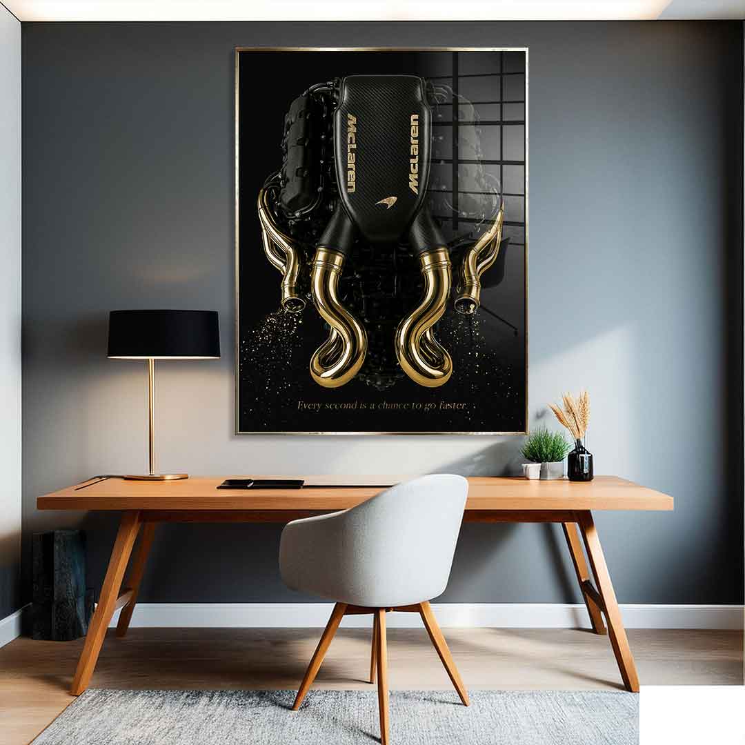 DOTCOMCANVAS 24K Feingold Bild Maclaren Engine - 24K Feingold