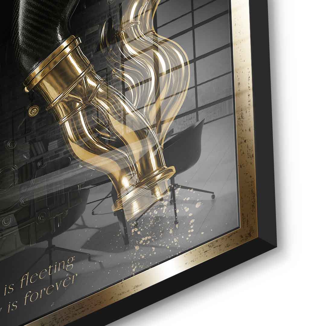 DOTCOMCANVAS 24K Feingold Bild Pagani Engine - 24K Feingold