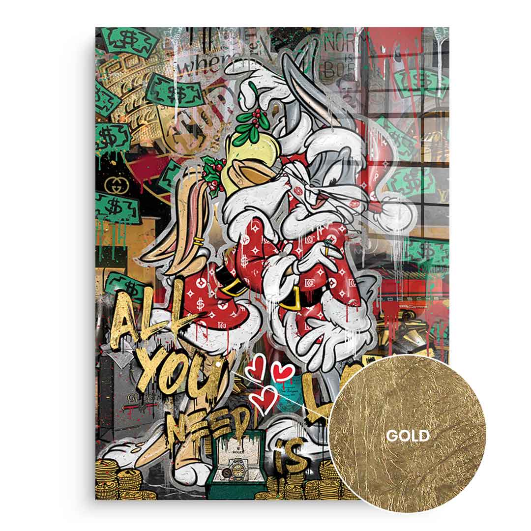 DOTCOMCANVAS 24K Feingold Bild Lovely Bunny - 24K Feingold