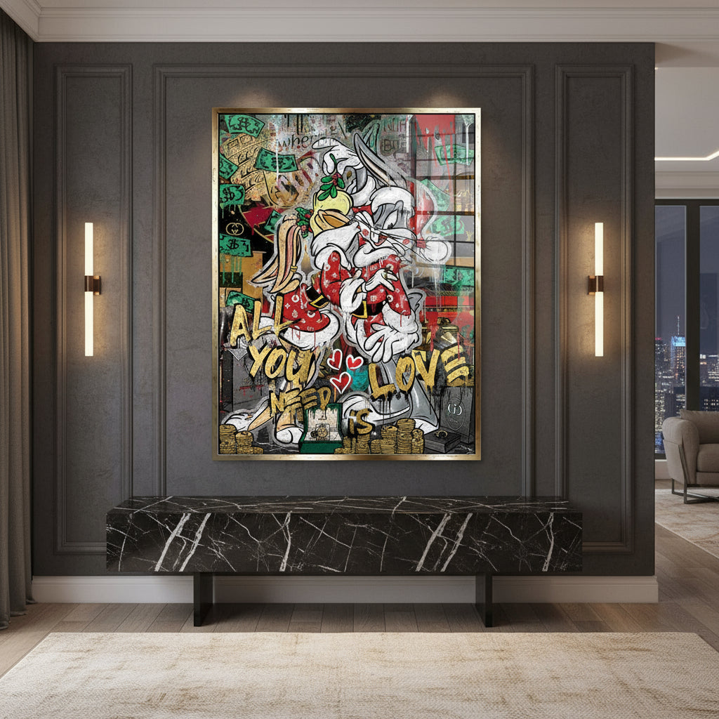DOTCOMCANVAS 24K Feingold Bild Lovely Bunny - 24K Feingold