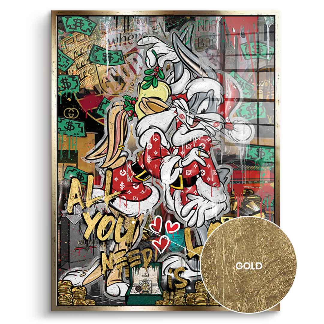 DOTCOMCANVAS 24K Feingold Bild Lovely Bunny - 24K Feingold