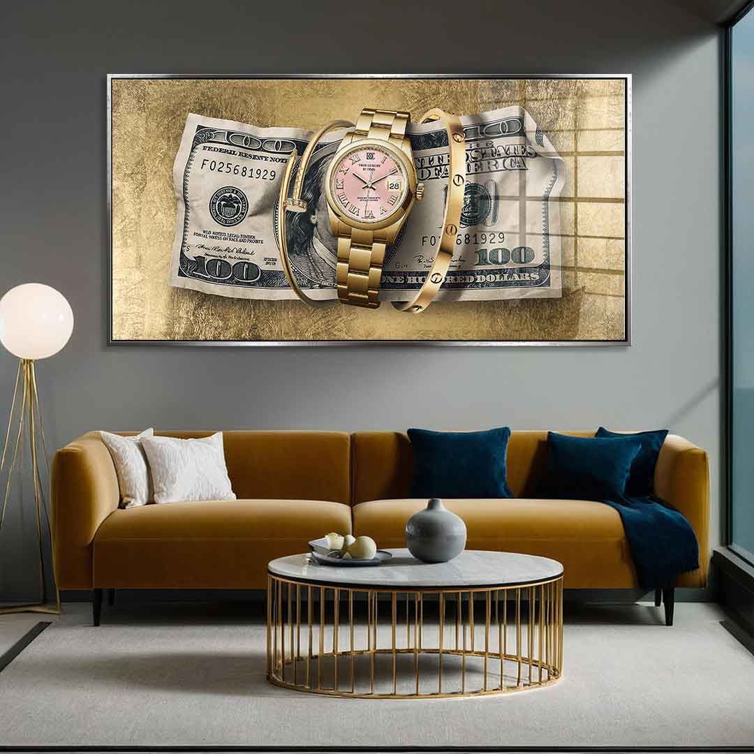DOTCOMCANVAS 24K Feingold Bild True Luxury is Time - 24K Feingold