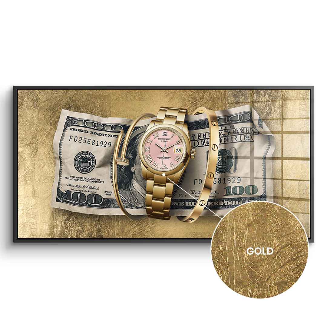 DOTCOMCANVAS 24K Feingold Bild True Luxury is Time - 24K Feingold