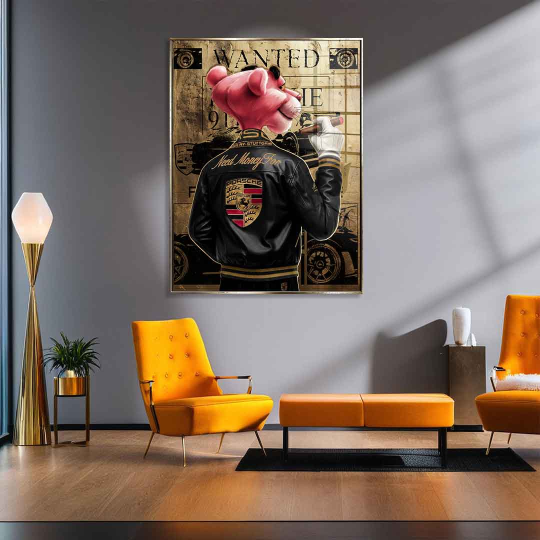 DOTCOMCANVAS 24K Feingold Bild Need Money for Porsche - 24K Feingold