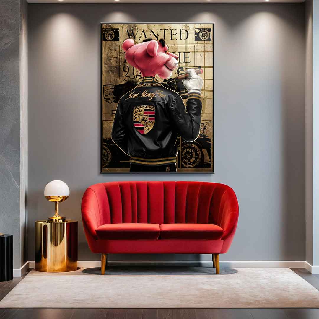 DOTCOMCANVAS 24K Feingold Bild Need Money for Porsche - 24K Feingold