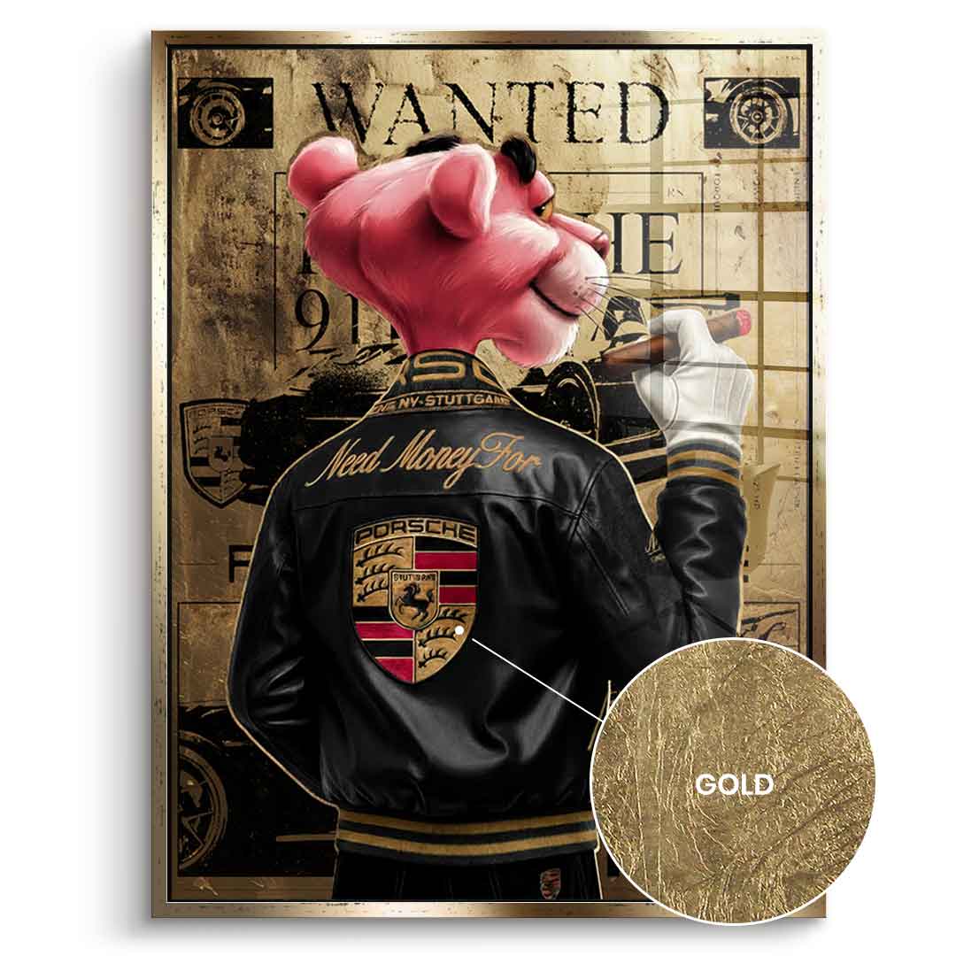 DOTCOMCANVAS 24K Feingold Bild Need Money for Porsche - 24K Feingold
