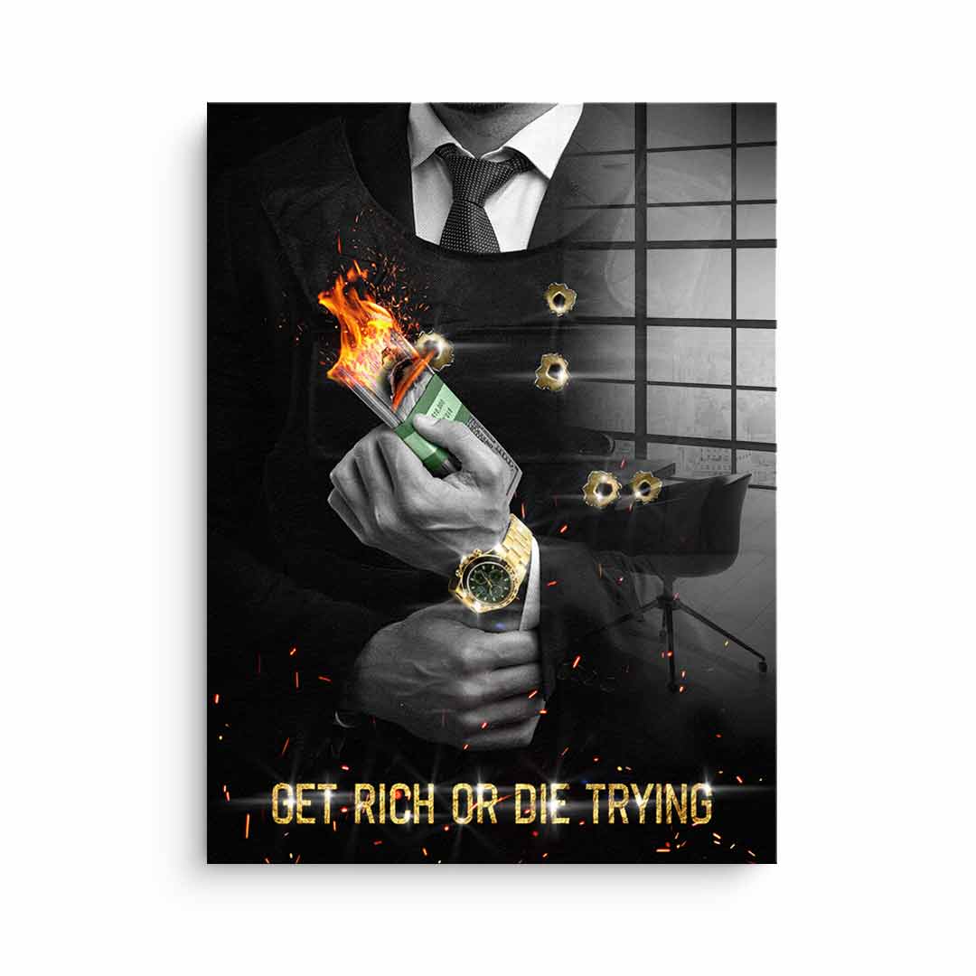 DOTCOMCANVAS 24K Feingold Bild Get rich ohne Rahmen