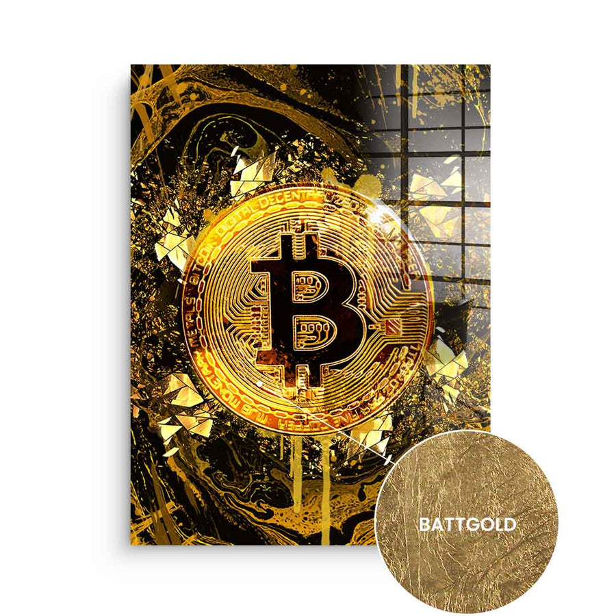 DOTCOMCANVAS 24K Feingold Bild Goldrush Bitcoin - 24K Feingold